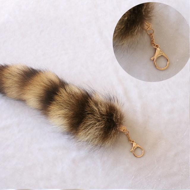 しっぽ しっぽ 20cm キーホルダー 大きめ フェイクファー しっぽ