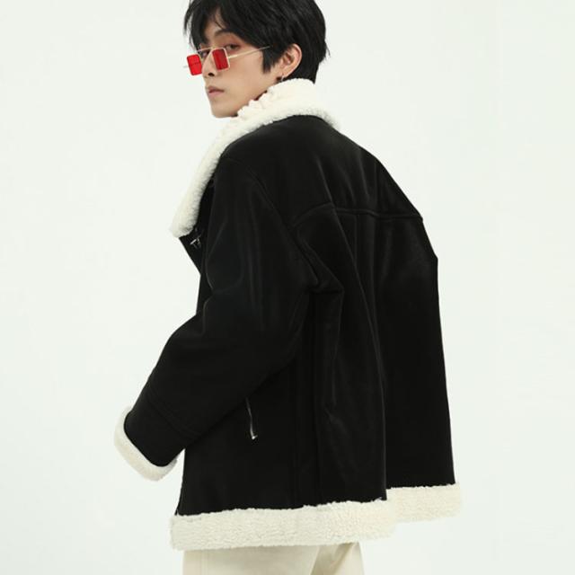 ムートンコート 防寒 メンズ フェイク ジャケット ブルゾン 裏ボア