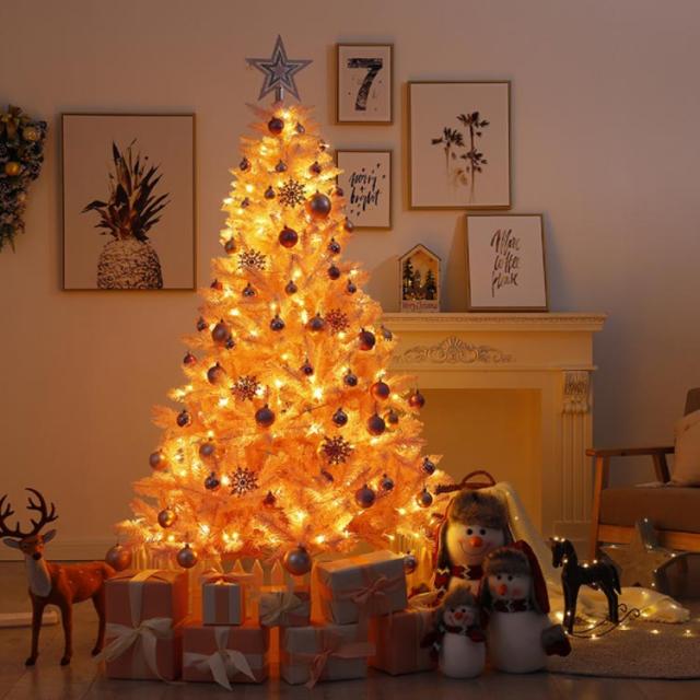 送料無料 ピンク クリスマスツリー 180cm クリスマス ツリー 組立式 LEDライト付き 北欧 クリスマスツリー イルミネーション付き オーナメント付き イルミネーションセット_3