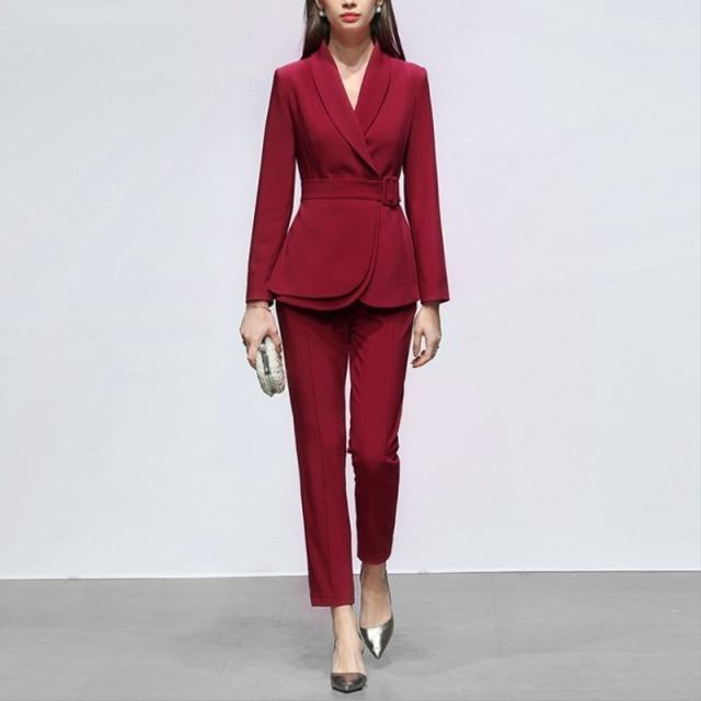 スーツ レディース スーツ パンツスーツ ジャケット 上下 2点セット パンツ セットアップ カジュアル フォーマル 着痩せ おしゃれ シンプル ファッションの通販は 11,100円