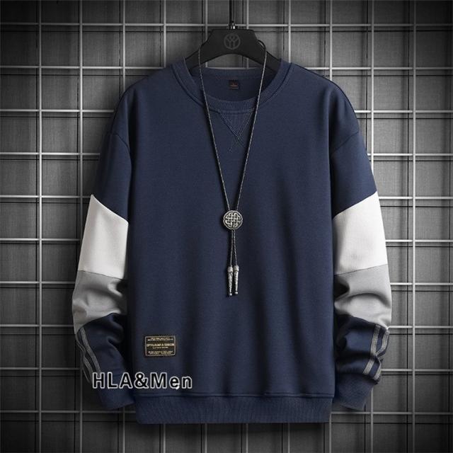 長袖トレーナー メンズ おしゃれ トレーナー 切り替え ロゴ スウェット