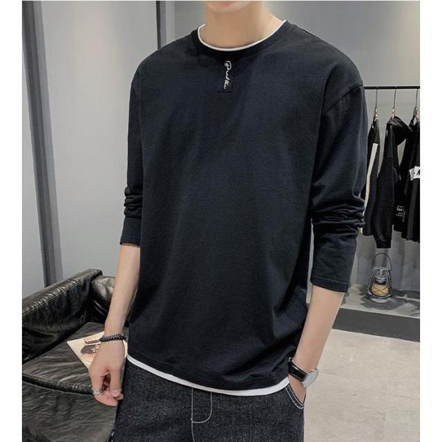 Tシャツ メンズ 長袖 ロンT プリント 長袖Tシャツ クルーネック