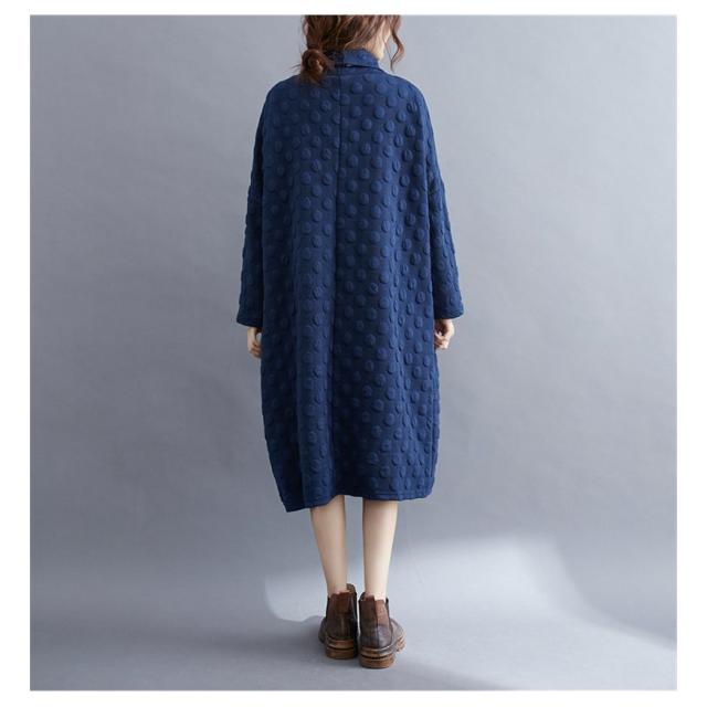 チュニックワンピース 長袖 秋 冬 レディース きれいめ タートルネック