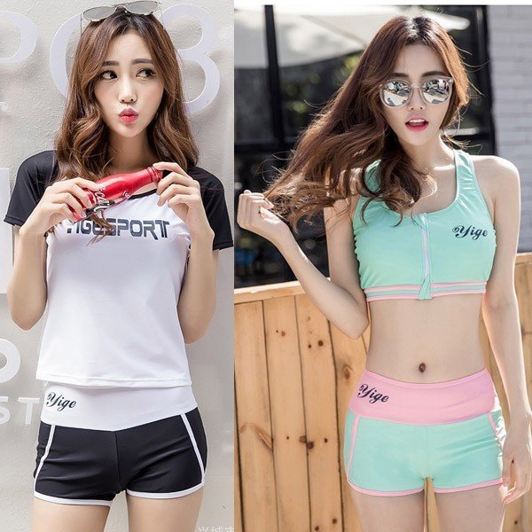 水着 レディース ラッシュガード 半袖 長袖 フィットネスウェア ショートパンツ 体型カバー 3点セット 大きいサイズ ママ ミセス セパレート スポーの通販は 8,690円