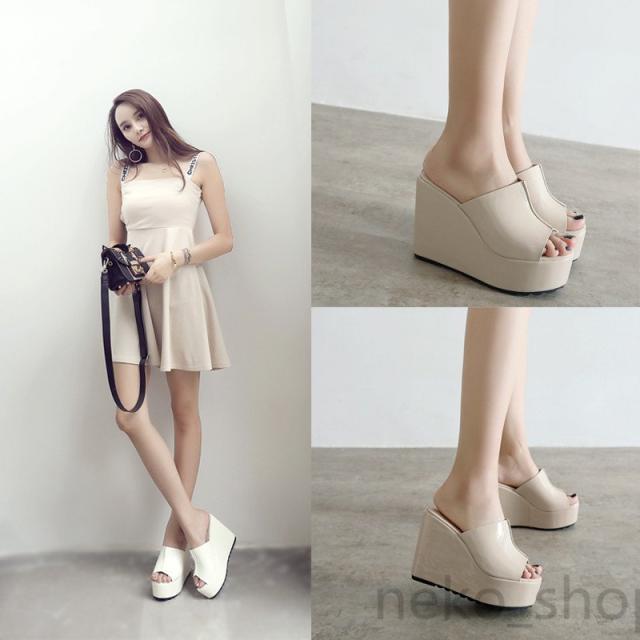 サンダル レディース ミュール 厚底 ウェッジソール オープントゥサンダル ヒール11cm 痛くない ハイヒール スリッパ 美脚 プラットフォーム 履きやすいの通販は 5,620円