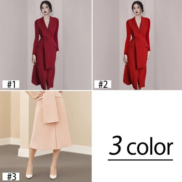 vネック レディース チェック柄 ブレザーワンピース ドレス プリーツ