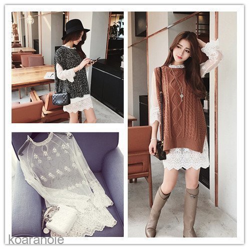 シースルー ワンピース インナー付き セット★かわいい 夏コーデ glitter × flower pretty lace dress/シアーインナー付レース