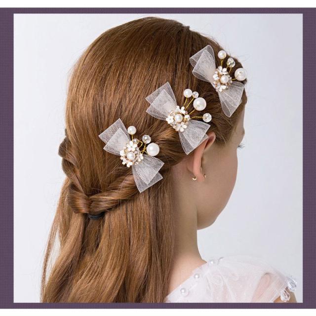 3本セット 髪飾り ヘアピン ヘアクリップ 花 子供 発表会 子供