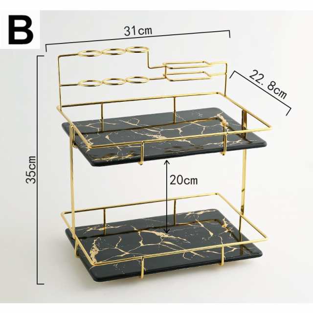 日用品雑貨 整理棚 棚 ラック 収納 コスメ収納 整理整頓 便利 ラグジュアリー 大理石調 シック スタンド ホワイト ブラック グリーン  レの通販はau PAY マーケット Smile Lifix au PAY マーケット－通販サイト
