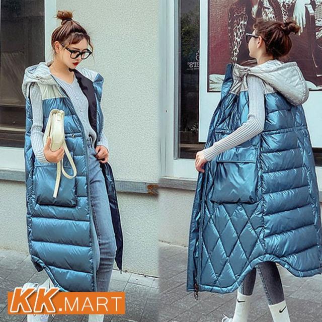 レディースベスト 秋冬 ダウンベスト レディース 中綿ベスト  フード付き ロング丈  保温 防風  ダウンジャケット アウター トップス  暖かい 防風防寒の通販は 6,362円