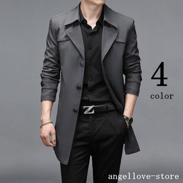 メンズ スプリングコート トレンチコート 薄手 ビジネスコート 通勤コート 大きいサイズあり ジャケット カジュアル 春アウター フォーマル M〜9XLの通販は 5,943円