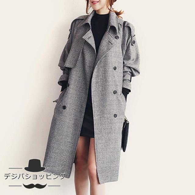 トレンチコート レディース スプリングコート ダブルボタンコート ミディアムコート 通勤 ライトアウター エレガント チェスターコート ロング アウター 春秋冬の通販は 4,605円