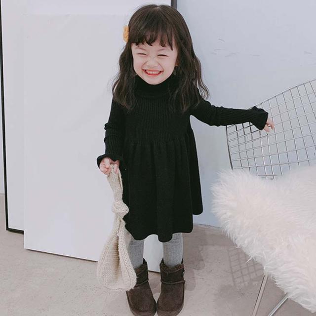 ワンピース 長袖 女の子 子供 キッズ かわいい ニットワンピース セーター クリスマス 秋冬防寒 あったか ラウンドネック 新年 ボール ベビー ニットワンピース 通販 女の子 ニット フリル ワンピース 子供