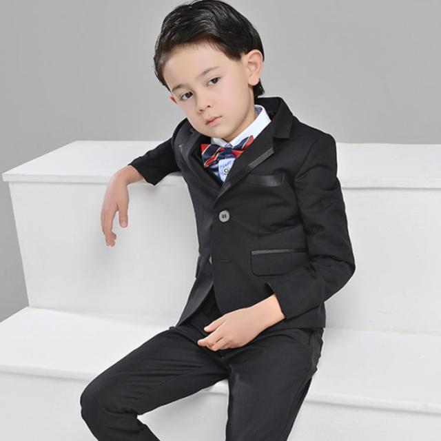 150 男の子フォーマルスーツ5点セット　子供服キッズ　長袖　ネイビー　発表会 80 90 100 110 120 130 140 150cm フォーマルスーツ ベスト