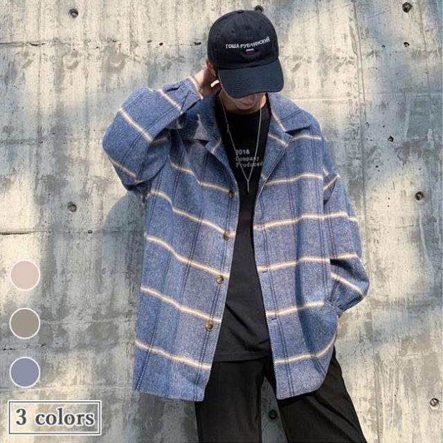 ピーコート メンズ チェスターコート チェック柄 ツイード ジャケット アウター 厚手 秋 シャツジャケット 厚手 ラシャコート お洒落 の通販はau Pay マーケット Lady Smile