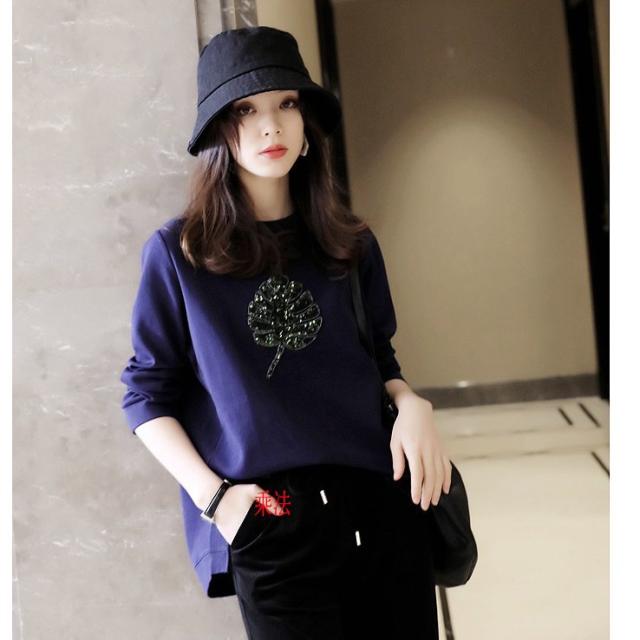 ブラウス 秋 レディース トップス おしゃれ 長袖 綿 丸首 ブランド