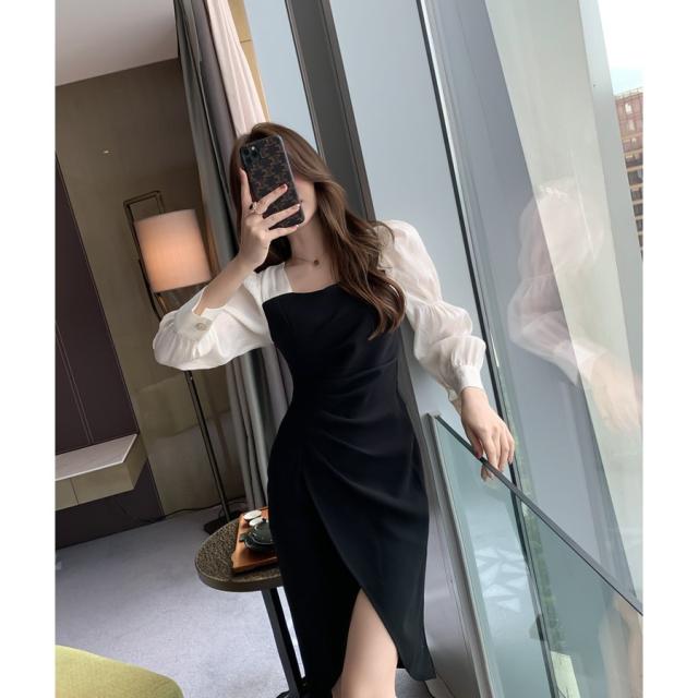 ワンピース レディース レース オシャレ オフィス 無地 きれいめ 30代 40代 50代 長袖 上品 大きいサイズ 春夏 韓国風 OL 通勤 パーティー 呼ばれ 黒白 高級 ワンピース レディース レース オシャレ オフィス 無地 きれいめ 30代