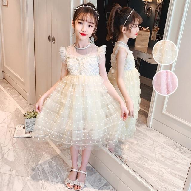 子供服 ワンピース 女の子 夏服 レース韓国半袖星柄刺繍 女の子  キッズ 子ども服 ジュニア ドレス お姫様  柔らかい可愛い おしゃれ お姫様 七五三 誕生日 新品