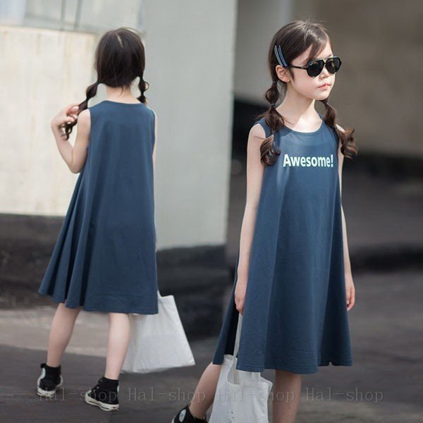 ワンピース キッズ 子供服 子供ドレス 親子ペア 韓国子供服 ジュニア 女の子 夏 ノースリーブ 膝丈 カジュアル おしゃれ 可愛い 通学着 通園着 新品