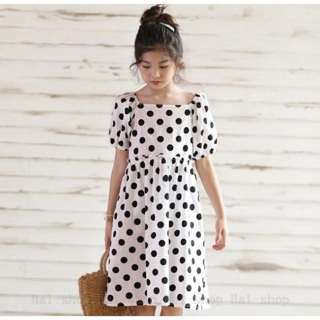 ワンピース 春夏 子供服 女の子 半袖 綿 ドット柄 チュニック 子供ドレス ジュニア 韓国風 おしゃれ 可愛い カジュアル お姫様 新品 150 160の通販は 7,651円