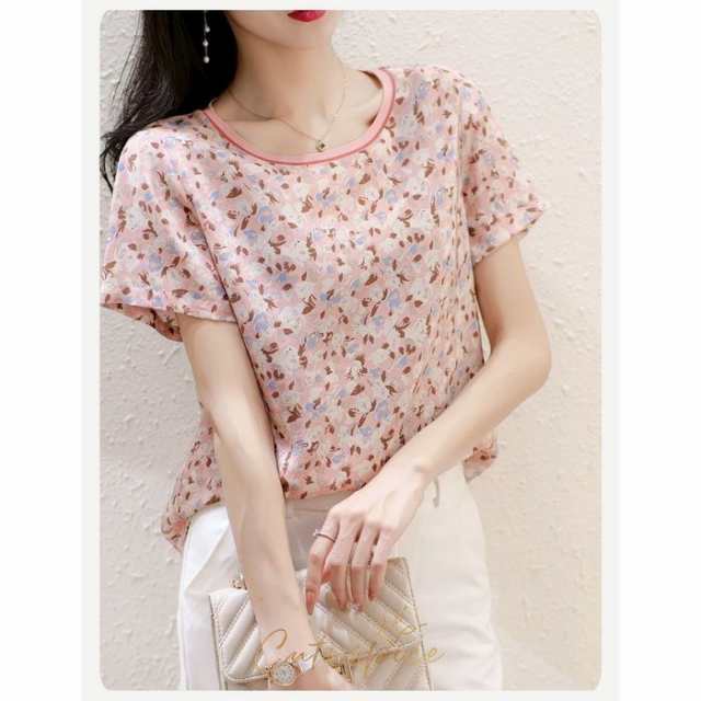 Tシャツ レディース 40代 春夏新作 上品Tシャツ シフォン