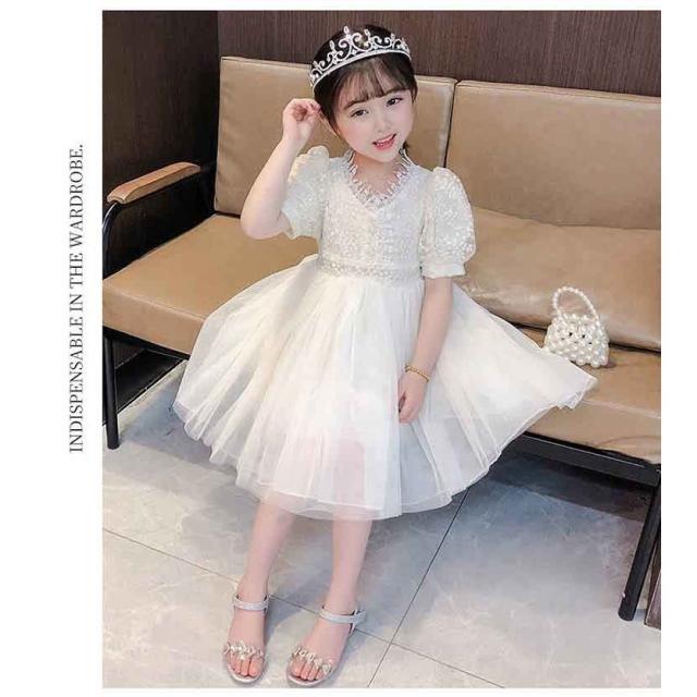 子供服 ワンピース キッズ 女の子 夏 膝丈 半袖 リゾート レース 子供ドレス おしゃれ 韓国子ども服 ジュニア服 姫様 カジュアル 女児 人気可愛い 普段着 通学着_2