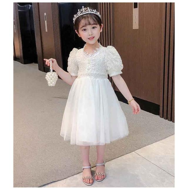 子供服 ワンピース キッズ 女の子 夏 膝丈 半袖 リゾート レース 子供ドレス おしゃれ 韓国子ども服 ジュニア服 姫様 カジュアル 女児 人気可愛い 普段着 通学着_3