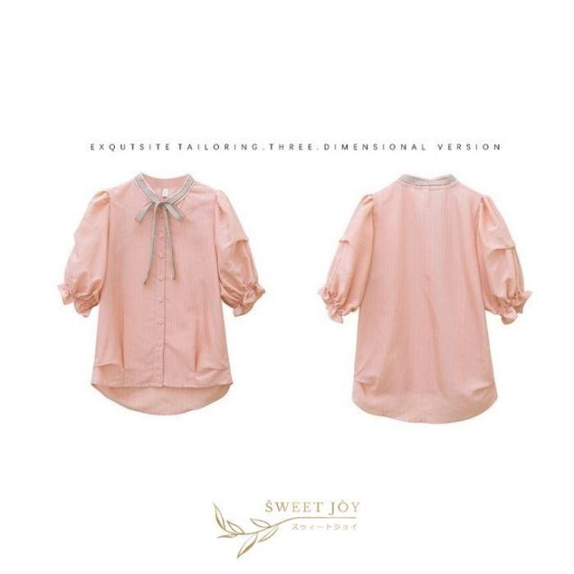 ブラウス レディース 40代 春秋新作 オシャレブラウス ストライプ柄