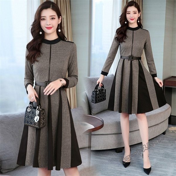 ワンピース レディース きれいめ 切替 ドッキングワンピース Aライン 膝丈 ワンピ 大きいサイズ ワンピース レディース きれいめ 切替 ドッキングワンピース Aライン