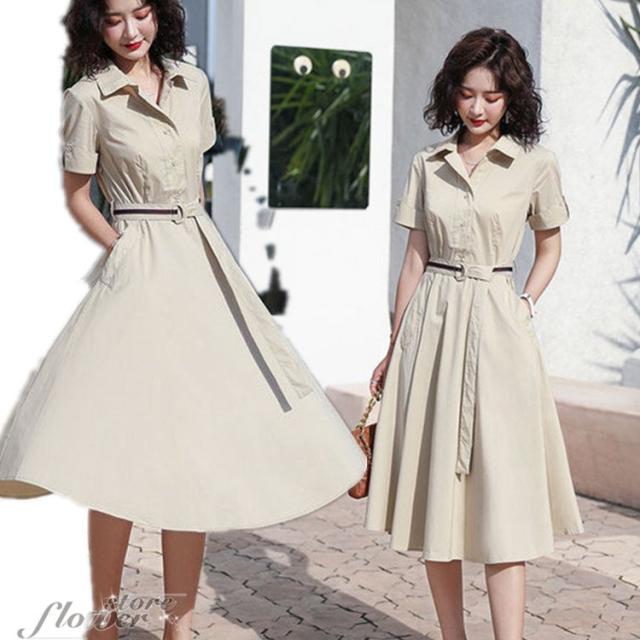 シャツワンピース レディース 40代 キレイめ マキシ丈ワンピース 春夏半袖 ワンピースシ フォン 結婚式 ドレス オシャレ 上品 着痩せ 2色の通販は 9,410円