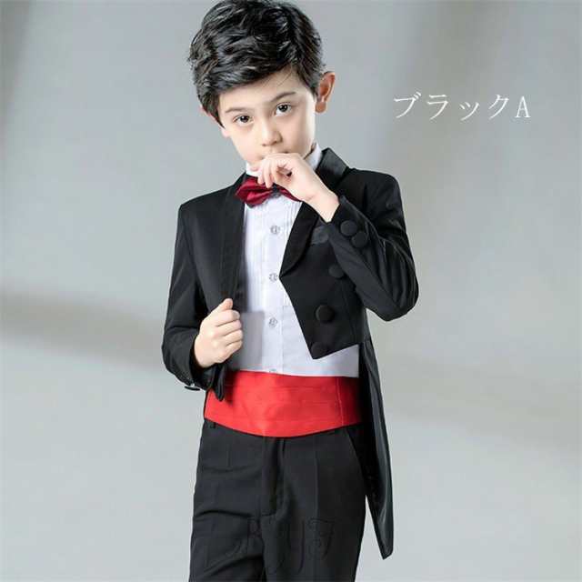 6点セット 超激安！品質良い 100~180 男の子 タキシード 燕尾服 子供スーツ キッズ フォーマル 紳士服 卒業式 七五三 入学式 卒園式 発表会 結婚式の通販は