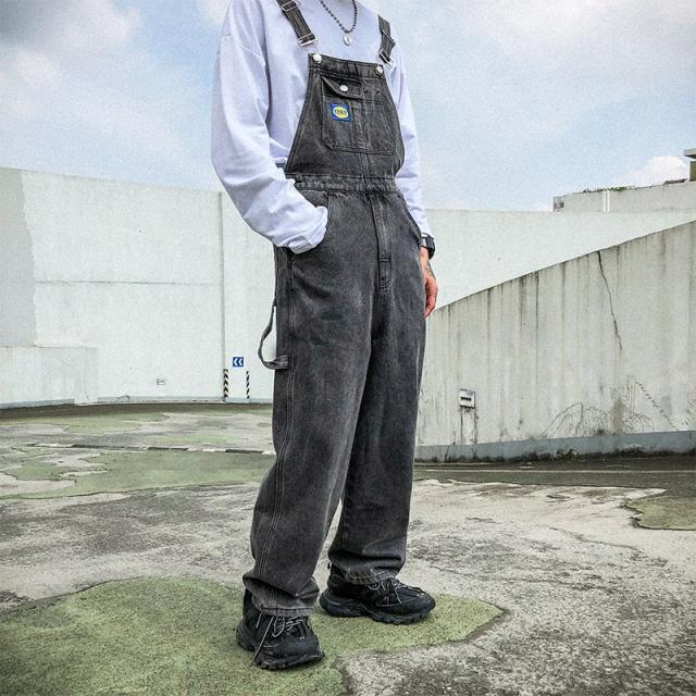 メンズサロペット春秋おしゃれ サロペット オーバーオール デニム 春 秋 ストレート