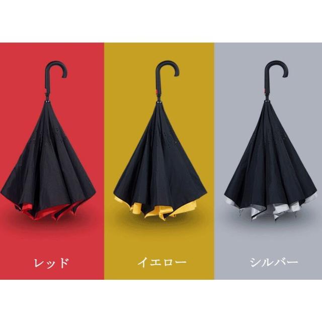 逆さま傘 日傘 UVカット 晴雨兼用 ワンタッチ 自動開く 閉じると自立できる 雨の日に超便利グッズ 濡れない傘 濡らさない傘 逆さまの傘 55cm