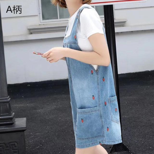 2021 春夏秋新作 レディース デニム ショート サロペット 刺繍