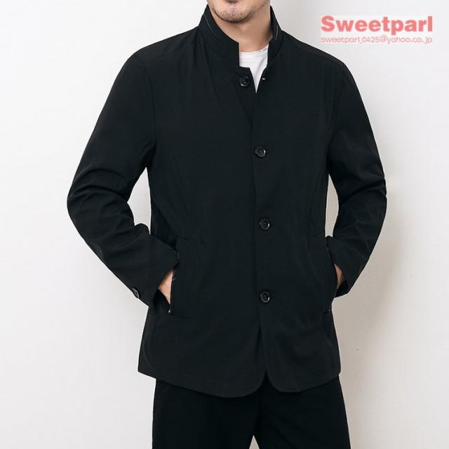 スタンドカラー コート アウター メンズ ビジネスコート ステンカラーコート スプリングコート 防風透湿 春冬 春物 通勤 カジュアルの通販は 5,041円