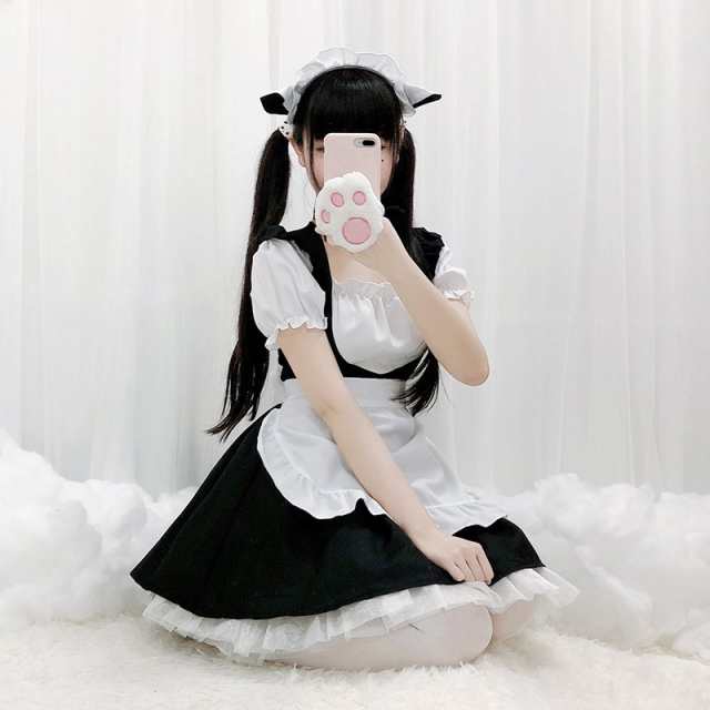 ハロウイン 3点セット 暗黒系 メイド服 Lolita ハロウィン仮装