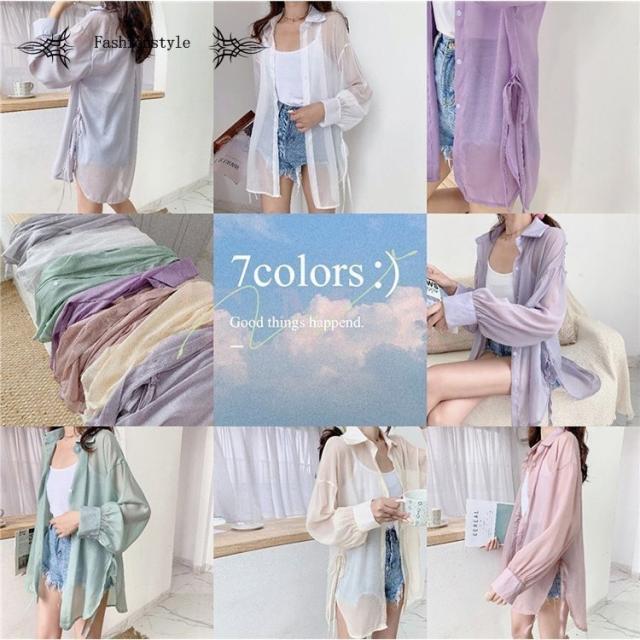 uvカットカーディガン レディース 春夏 薄手シャツ レションカーディガン 長袖ガウン 紫外線カット ブラウス シースルー 冷房対策 ビーチウェア フ uvカットカーディガン レディース 春夏 薄手シャツ レション