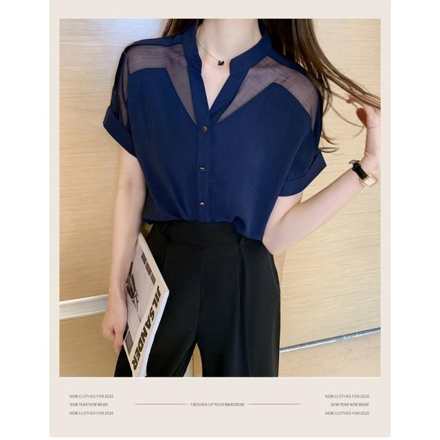 ブラウス レディース きれいめ 40代 春夏 上品 ブラウス 白シャツ vネックトップス 半袖 シースルー ゆったり オシャレ 韓国風 大人 Tシャツ30代 50代 ブラウス レディース きれいめ 40代 春夏 上品 ブラウス 白