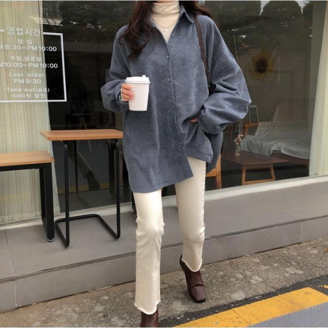 ブラウス レディース きれいめ 40代 春秋 オシャレ 長袖シャツ コーデュロイシャツ トップス 韓国風 vネックトップス ゆったり 大人 シャツ 上 ブラウス レディース きれいめ 40代 春秋 オシャレ 長袖シャツ