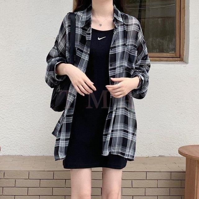uvカットカーディガン レディース 春夏 薄手シャツ チェック柄