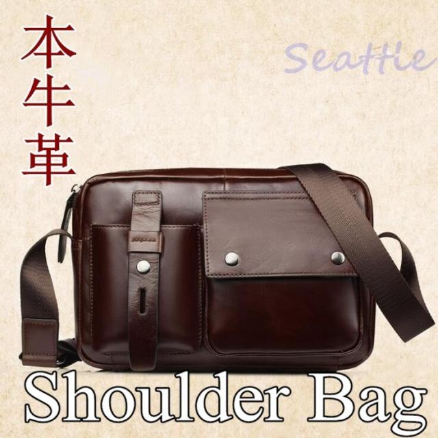 ショルダーバッグ メンズバッグ 本牛革 斜め掛け 肩掛け 大容量 通勤 20代 30代 40代 50代 プレゼント ギフト 父の日 彼氏 耐摩設計 牛革 2wayの通販は