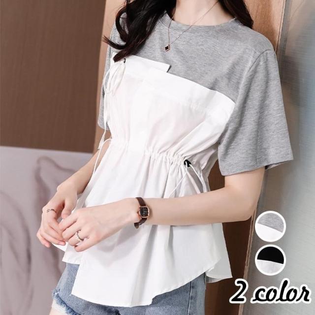 Tシャツ トップス レディース きれいめ 40代 無地 切り替えトップス 白インナー オシャレ ブラウス tシャツ 綿 大きいサイズ 着痩せ 韓国風 Tシャツ トップス レディース きれいめ 40代 切り替え 半袖