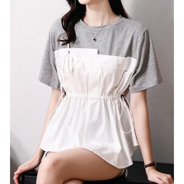 Tシャツ トップス レディース きれいめ 40代 無地 切り替えトップス 白インナー オシャレ ブラウス tシャツ 綿 大きいサイズ 着痩せ 韓国風 Tシャツ トップス レディース きれいめ 40代 切り替え 半袖