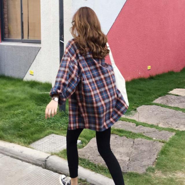 シャツ ブラウス チェック柄 レディース 長袖 ゆったり お洒落 