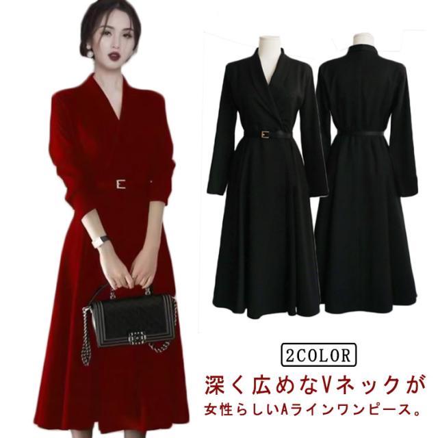 トレンチコート 入学式スーツ レディース フォーマル ワンピース スーツワンピース Vネック 長袖 ロング丈 膝下丈 セレモニースーツ ママスーツ ワインレッド ブラック 入学式 卒業式 卒園式 入園式 母親 結婚式 お宮参り お呼ばれ ドレス 送料無料の通販は 6,170円