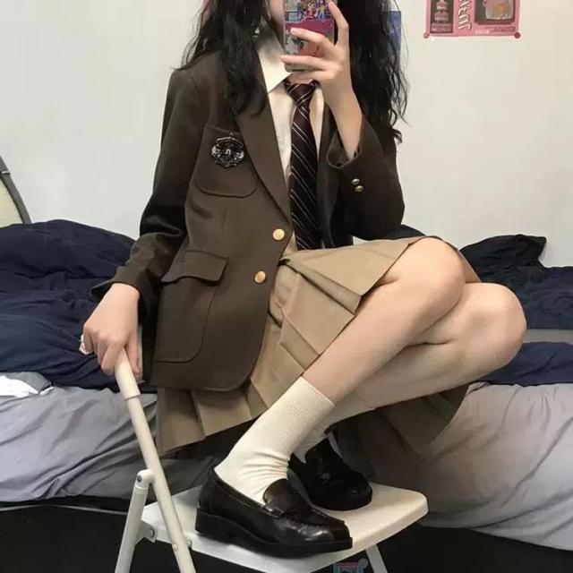 4点セット 女子高生 制服 リボン ブレザー スカート シャツ 4点セット 女子高生 制服 リボン ブレザー スカート シャツ