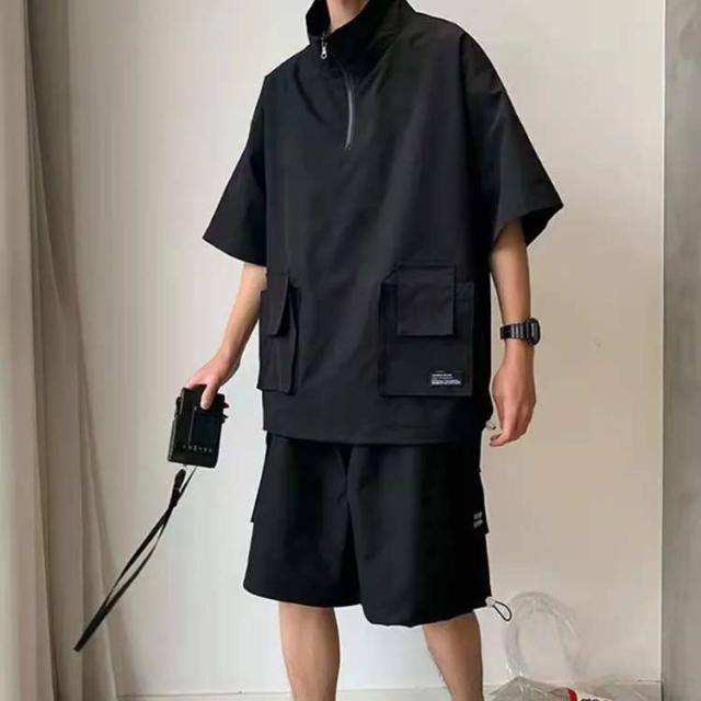 半袖Tシャツ 上下セット メンズ ショートパンツ ワークライク