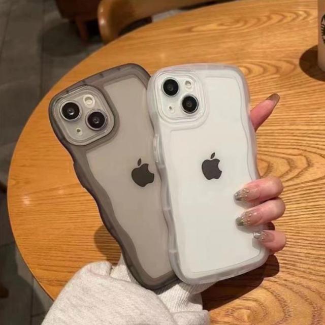 iPhoneケース クリア うねうね なみなみ iphone14 iphone13pro max 