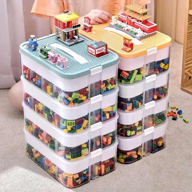 2段 収納 ケース おもちゃ 収納 積み木 収納 見せる収納 カラー
