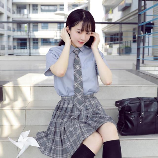 シャツ＆ネクタイ＆チェックプリーツスカート 3点セット 制服
